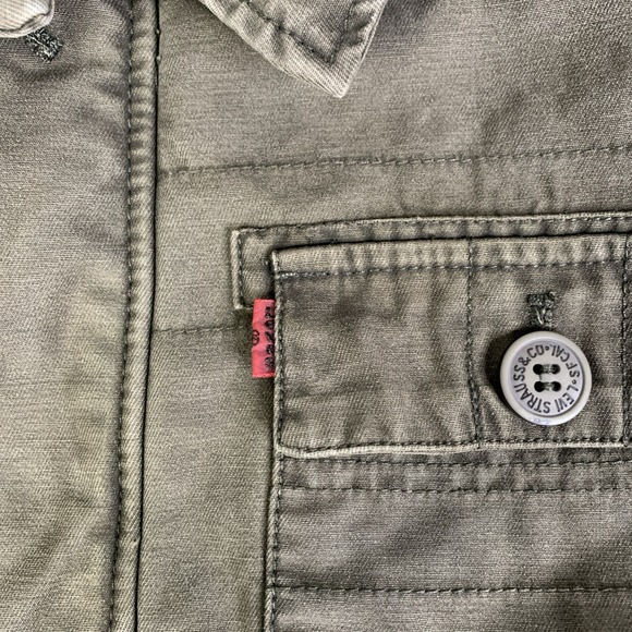 Levi's - Gill Trucker-Field Jacket Men's Large Zip Button Olive Insulated Y2K - Picture 6 of 15